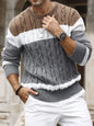 Men's Color-block Crew Neck Sweater European And American Pullover Multicolor