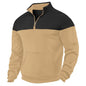 Winter Heavy Fleece-lined Casual Loose Multicolor Men's Plus Size Stand Collar Zipper Sweater