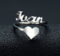 Customized Name Men Women Ring Personalized Love Heart Fashion Stainless Steel Rings Jewelry Valentine's Day Gifts