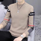 Slim-fit Contrast Colors Round Neck Base Knitwear Men's Sweater