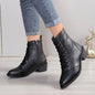 British Style Women's Casual Trend High-top Zipper Fashion Leather Boots